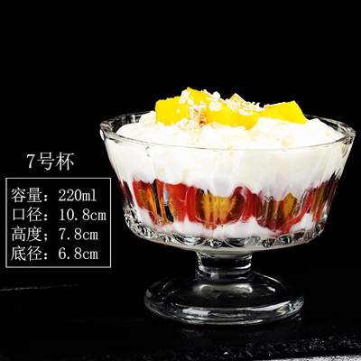 Tazón de yogur de vidrio Taza de postre de frutas Taza de helado Tazón de polvo de hielo Taza de desayuno creativa Taza de batido Taza de helado de bebida fría