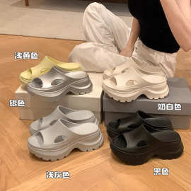 超模腿~夏外穿软底凉拖鞋凉拖鞋7.5cm厚底增高不臭脚踩屎感拖鞋女