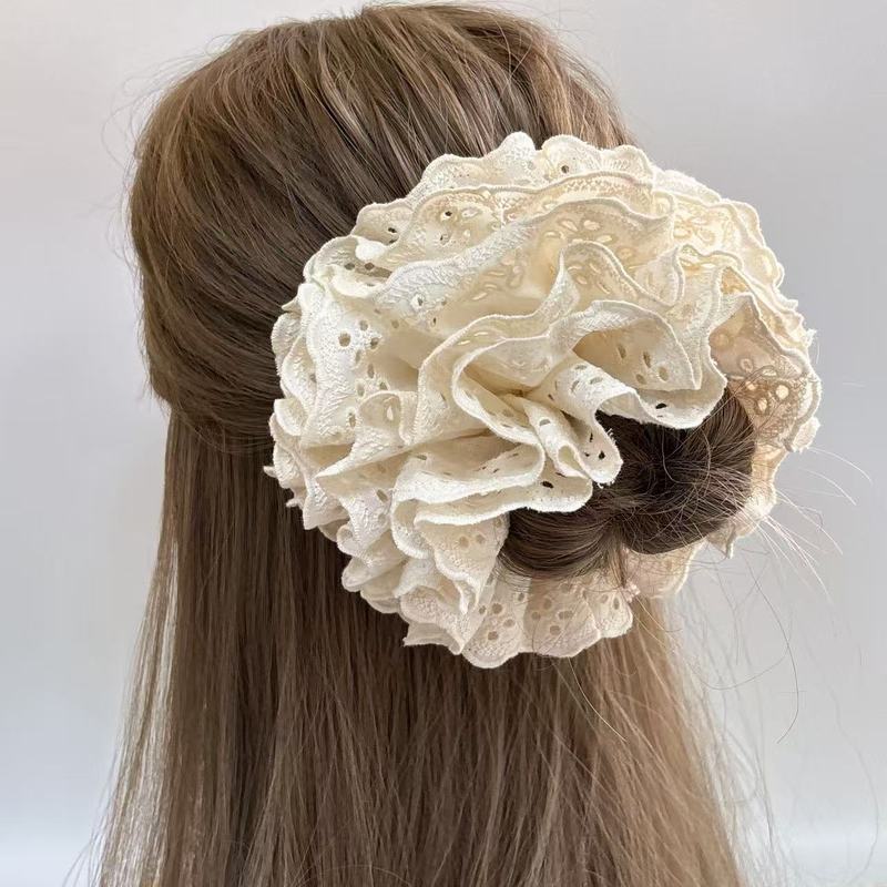 6層の重厚なレースの女性用ヘアゴム、高級感のある2025年新作ヘアロープ、ローボールヘアアクセサリー|undefined