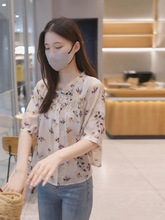 法式碎花雪纺衬衫女款夏季2025新款独特漂亮小衫设计感宽松上衣女