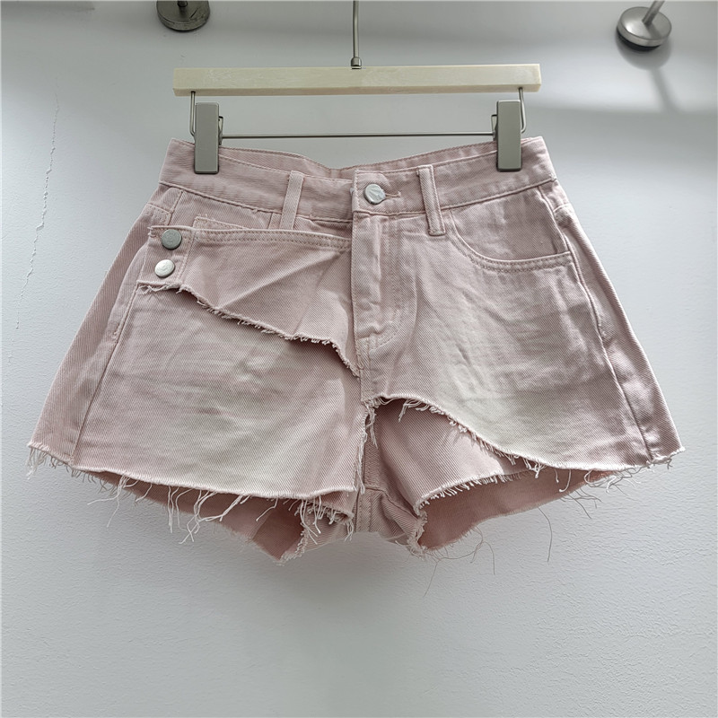 Pantalones Cortos de Mezclilla Irregulares para Mujer de Cintura Baja