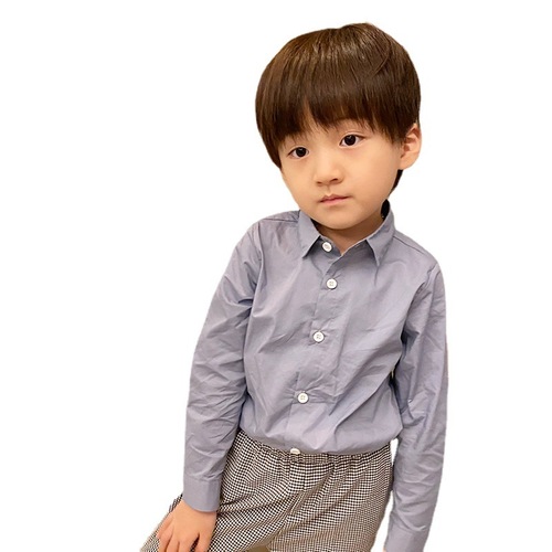 新款2023童装衬衫秋装儿童韩版洋气中小童上衣男童翻领一件代发潮