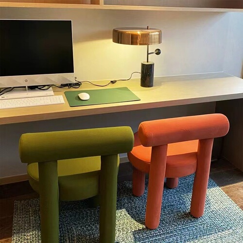 Xiaohongshu Klein Blue Solid Color Plump Vanity Chair, Minimalist Personality Low stool Leisure Sofa Chair, Nordic Dining Chair