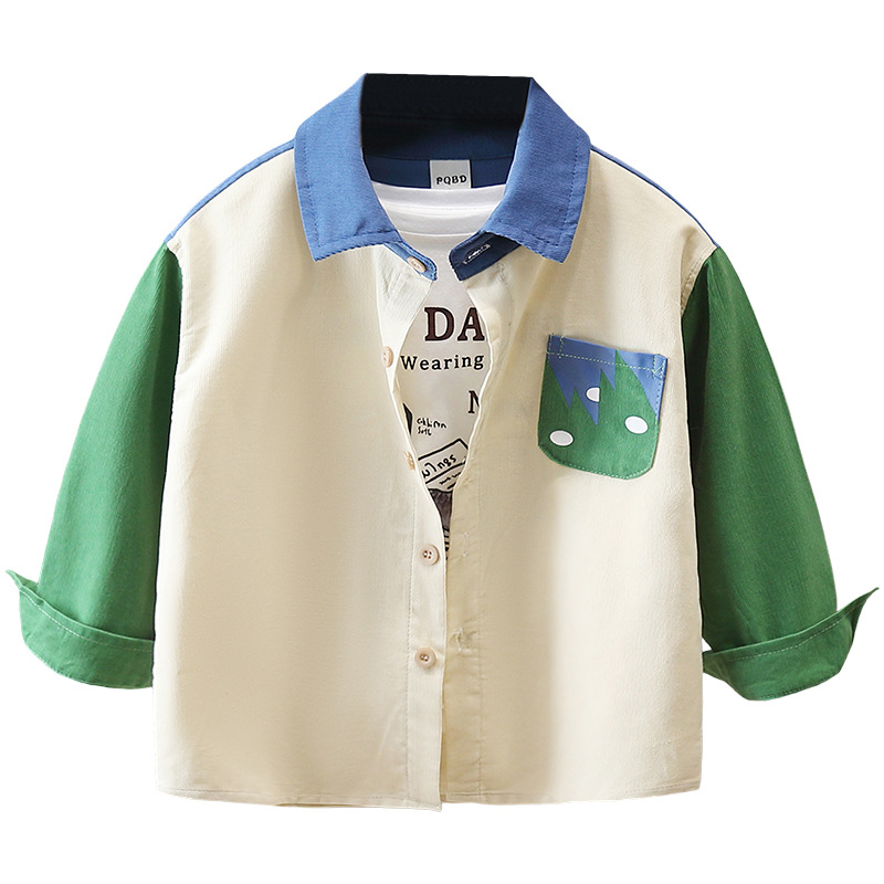 7645 ropa para niños camisa a juego de colores para niños 2025 nueva ropa de primavera y otoño chaqueta fina para niños primavera camisa de manga larga primavera