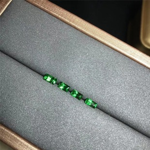 Blue Diamond Colored Gemstone Natural Tsavorite Loose Stone, Visually Clean, Rectangular Shape, Suitable for Rings and Pendants, Supports Re-Inspection