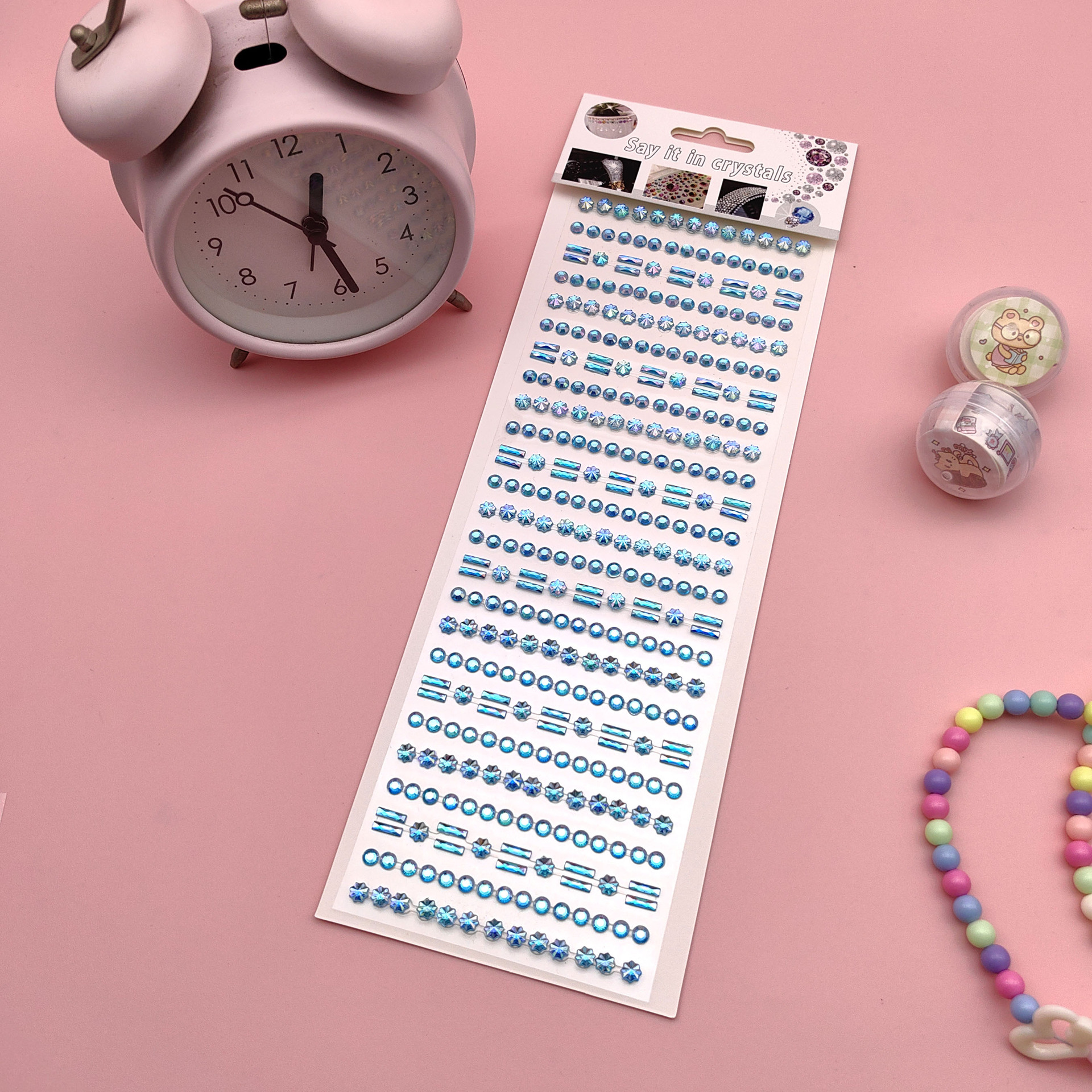 Coloridas pegatinas de flores de hielo para niños gema de diamantes de color AB pegatinas de cristal acrílico de juguete princesa pequeñas pegatinas al por mayor