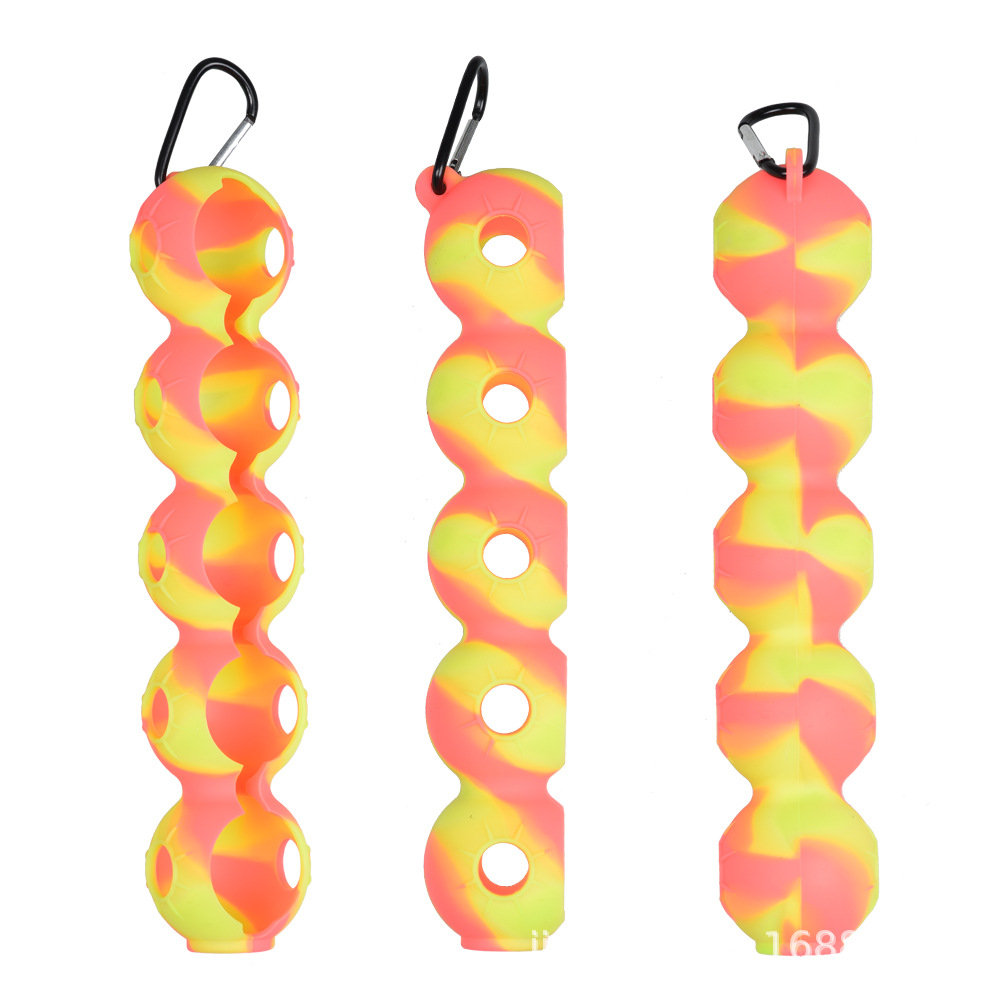 Bolsa de golf cubierta protectora de silicona cubierta de bola pequeña bolsa de bola mini clip de bola multicolor Paquete de bola 5