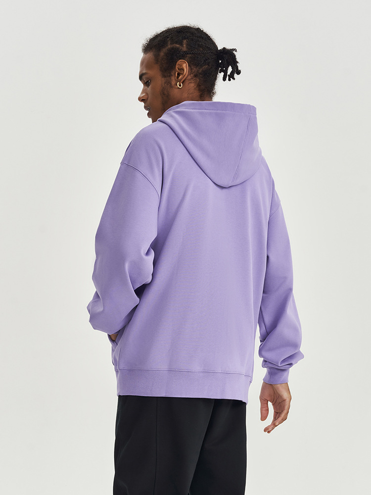 2025 秋と冬の新 450 グラムテリールーズトレンディなブランドジッパーフード付きスウェットシャツ無地カジュアルメンズ暖かいジャケット