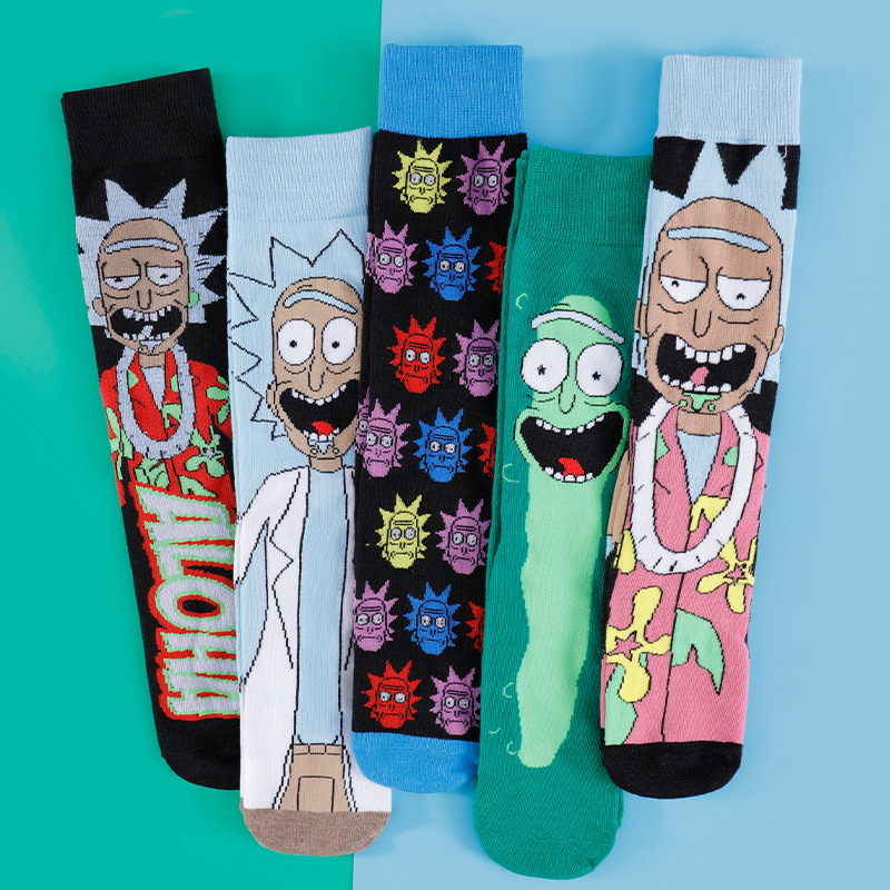 Trendy Cross-Border Export Socks, Popular Men's and Women's Large Size Mid-Calf Socks, European and American Style, Unique and Quirky Long Socks