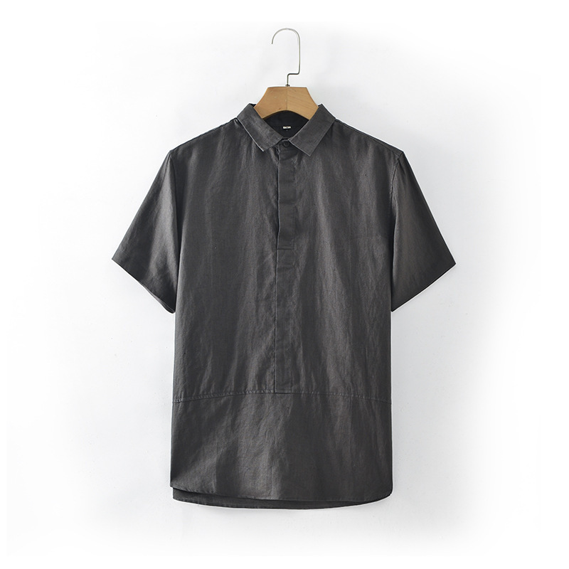 2025 New Summer Linen Men's Casual Loose Lapel Short-Sleeved Linen Polo Shirt E020
