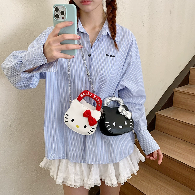 Сумка на плечо (Hello Kitty) маленькая, милая, высокое качество, 16×6×13 см
