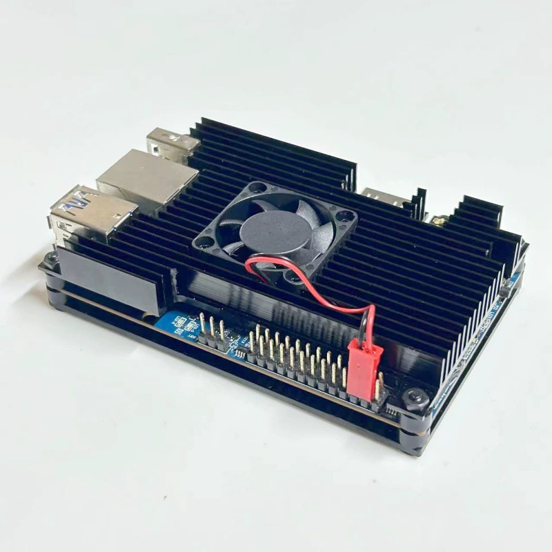 Корпус OrangePi 5B Box Orange Pi 5 — алюминиевый охлаждающий кожух с вентилятором для охлаждения