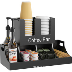 木製紙コップホルダー多機能収納ボックスコーヒーミルクティーバーストロー収納棚多目的収納ボックス