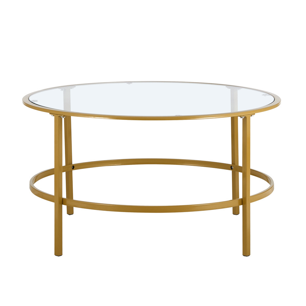 Mesa de café de vidrio templado mesa de café de lujo ligero de alta sensación mesa de café moderna simple