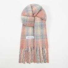 韩版冬季学院风围巾加厚双面仿马海毛保暖围脖情侣氛围感情侣围巾