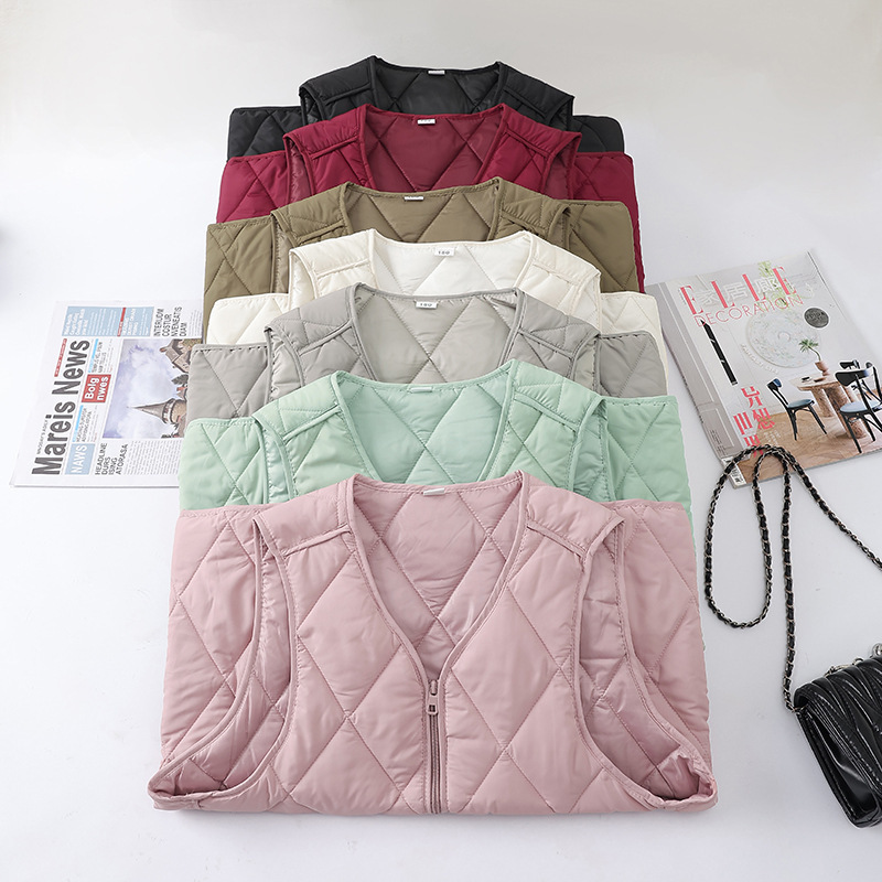 2025 New Style down Cotton Vest for Middle-Aged and Elderly Women, Autumn and Winter Fleece-Lined Warm Vest, Outerwear Vest Jacket