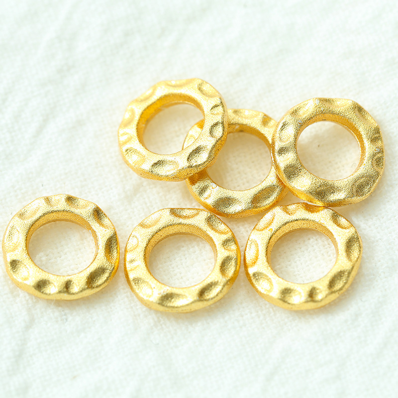 Guofeng Ancient Sha Gold Wearing Red Rope Hammer Pattern Disc DIY Handmade Beaded Bracelet Necklace Jewelry Spacer Beads Guofeng Ancient Sha Gold Wearing Red Rope Hammer Pattern Disc DIY Handmade Beaded Bracelet Necklace Jewelry Spacer Beads
