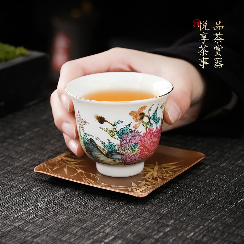 Ceramic square copper modern teapot