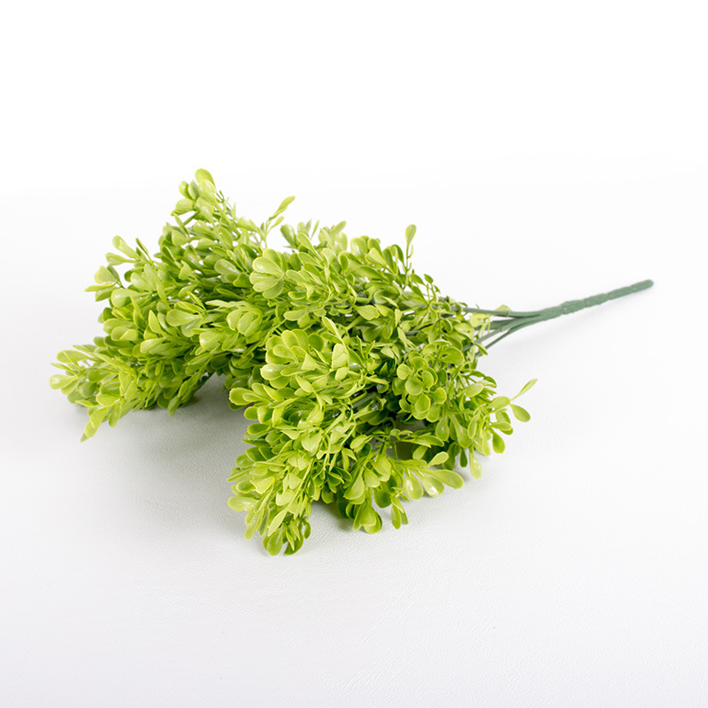 Plantas verdes falsas, decoración de paredes, hojas de plantas de simulación, arreglos florales de pared de fondo, 7 cabezas, lavanda de perilla