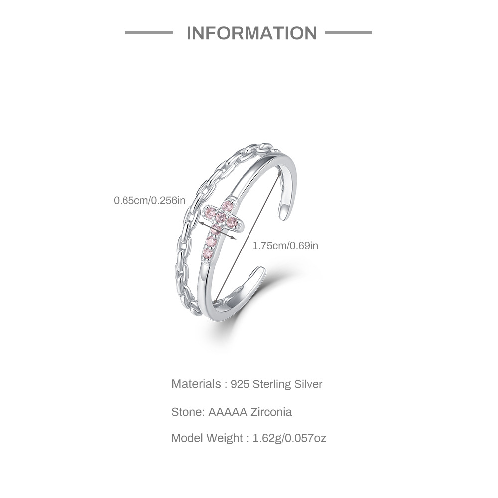 2g Weight Zircon Inlay Material Open Rings Classification Adjustable Ring Size 1 Piece Quantity Daily Occasion 925 Sterling Silver Material Cross, Heart Shape, Butterfly Pattern All Seasons Season Women's Gender Plating, Inlay Design Simple Style, IG Style Style 925 Sterling Silver Zircon Cross Heart Shape Butterfly Open Rings 925 Sterling Silver Rings 5