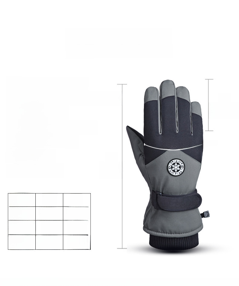 Winter Warm Ski Gloves Men's and Women's Cycling Windproof Water-splashing Touch Screen Couple Cotton Thickened Cycling PU Gloves_maomaolike.com