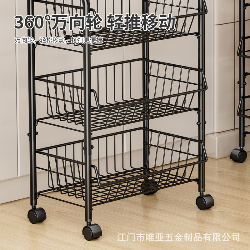 厨房菜篮子置物架多层落地可移动放水果蔬菜收纳家用多功能小推车|undefined