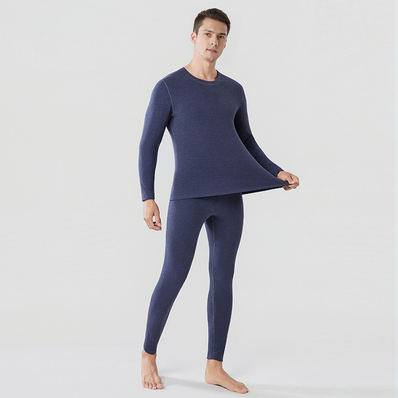秋冬バイエル黄標デロン保温下着男女セット抗菌加厚発熱ネックウォーマー付き秋服秋パンツ