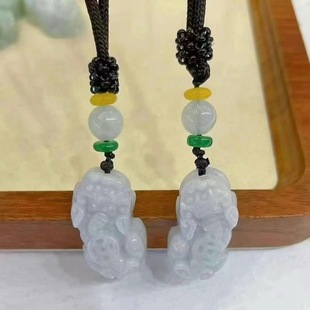 Natural Burmese Jade A-Grade Pixiu Pendant Money-Attracting Gold Store Promotional Gift Wholesale Waxy Jade