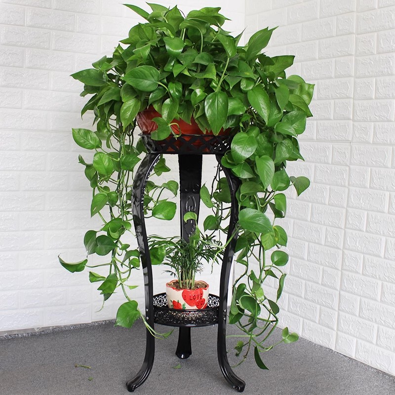 グリーンフラワースタンド床置き屋内リビングルーム植木鉢スタンド鉄フラワースタンド吊り蘭バルコニー収納ラック取り外し可能|undefined