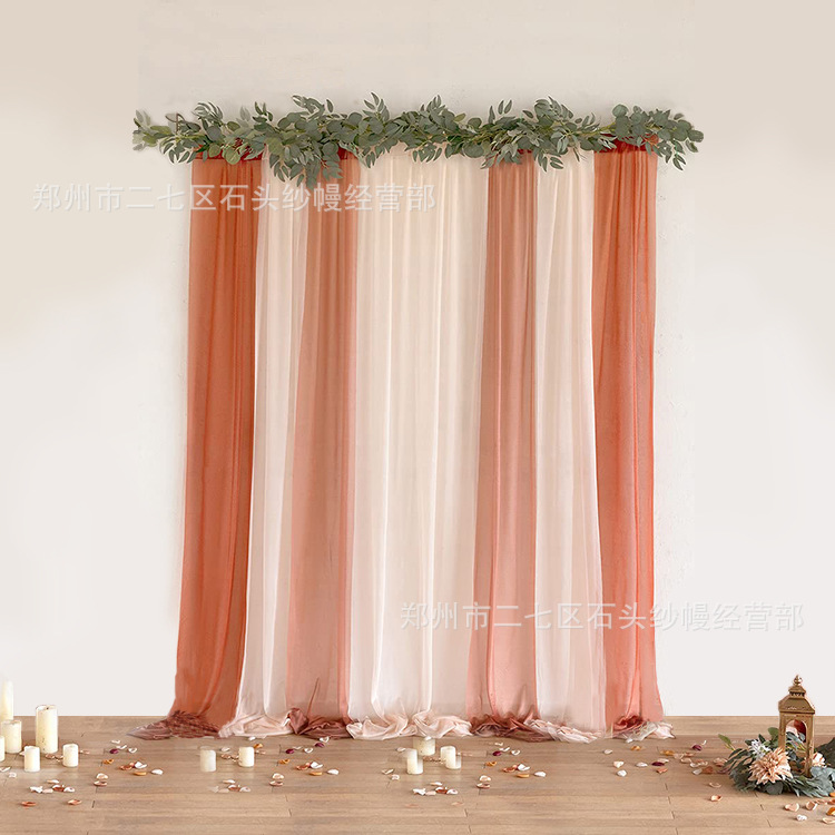 Amazon Pearl gasa Valance cortina tira de tela drapeado tela libre de arrugas boda fiesta decoración de fondo