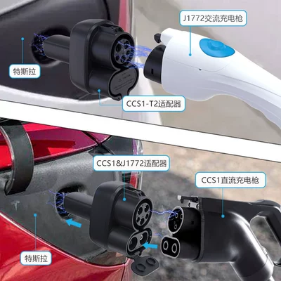 EV şarj adapterləri Dc Ccs1&J1772 Two-In-One to