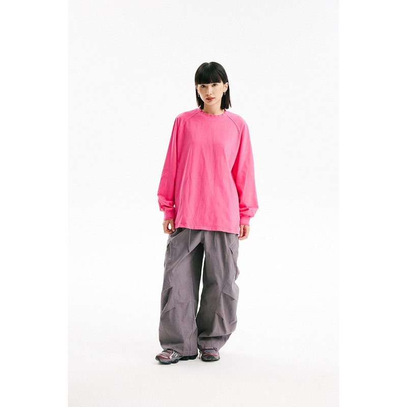 BLACKARMADA潮流美式宽松长袖T恤男女基础款水洗全棉上衣LST3100|undefined