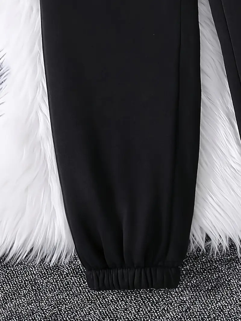 Damen Oversized Pullover Und Hose Set Mit Herz Print Zweiteiler_voghion.com