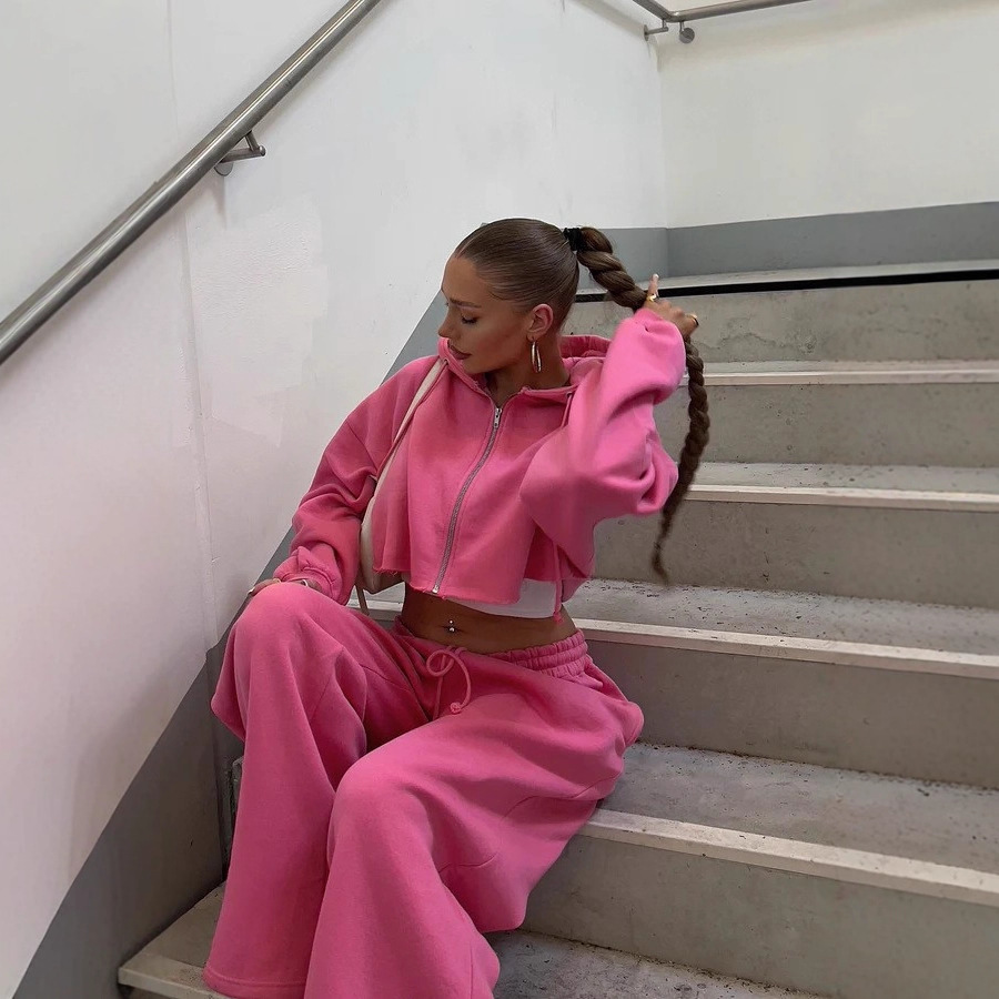 2025 Spring and Autumn New Amazon Independent Station European and American Foreign Trade Women's Fashion Long Sleeve Sports and Casual Sweater Suit