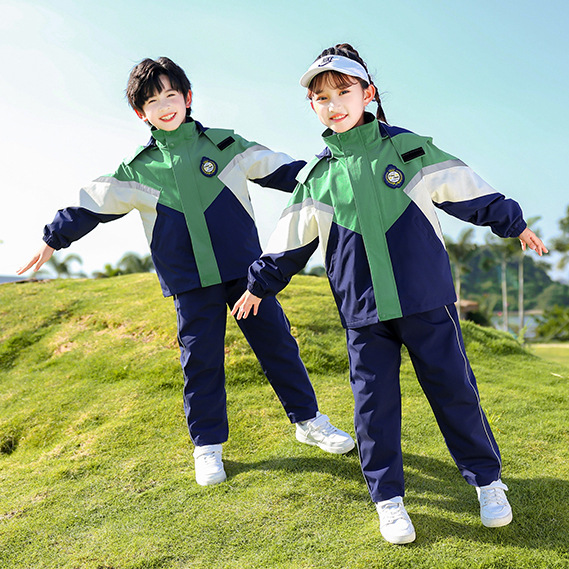 幼兒園園服春秋冬裝衝鋒衣小學生校服套裝兒童運動班服冬季三件套