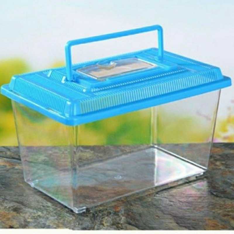 Mini portable small fish tank transparent aquarium pet box plastic turtle tank goldfish tank fish box turtle box