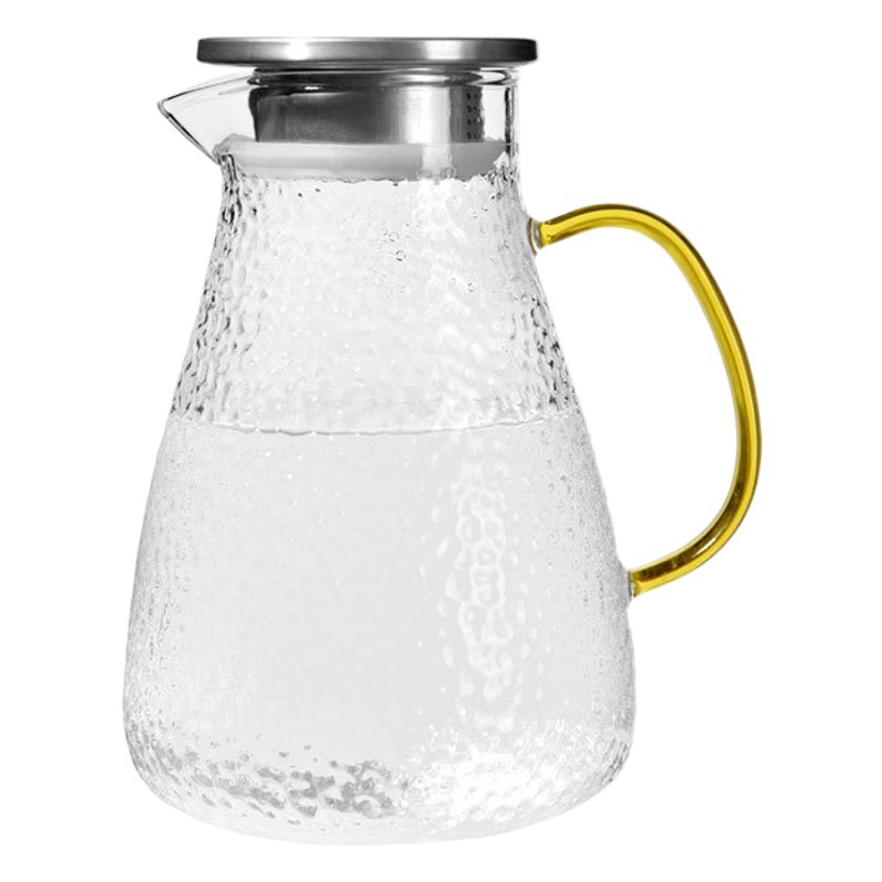 Botella de agua fría martillo de vidrio patrón hervidor de agua verano hogar simple resistente a altas temperaturas gran capacidad frío blanco refrigerador abierto botella de agua fría