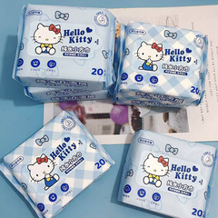 ブルー kt 猫ウェットワイプ 20 ポンプ学生ポータブル小型パッケージウェットワイプ子供使い捨て手と口のクリーニングウェットワイプ