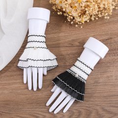 假袖子女百搭蕾絲短接袖網紗花邊裝飾衣服喇叭袖加長內搭裝飾袖口