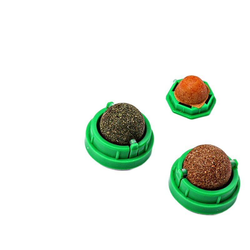 Amazon popular Bola de juguete catnip 4 Pack gato bola de energía plata ratán juguete gato lamiendo y masticando gato juguete