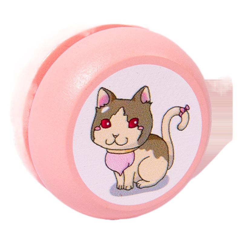 Wooden yo-yo cartoon yo-yo boy girl gift swing Yoyoyo children childhood toy portable