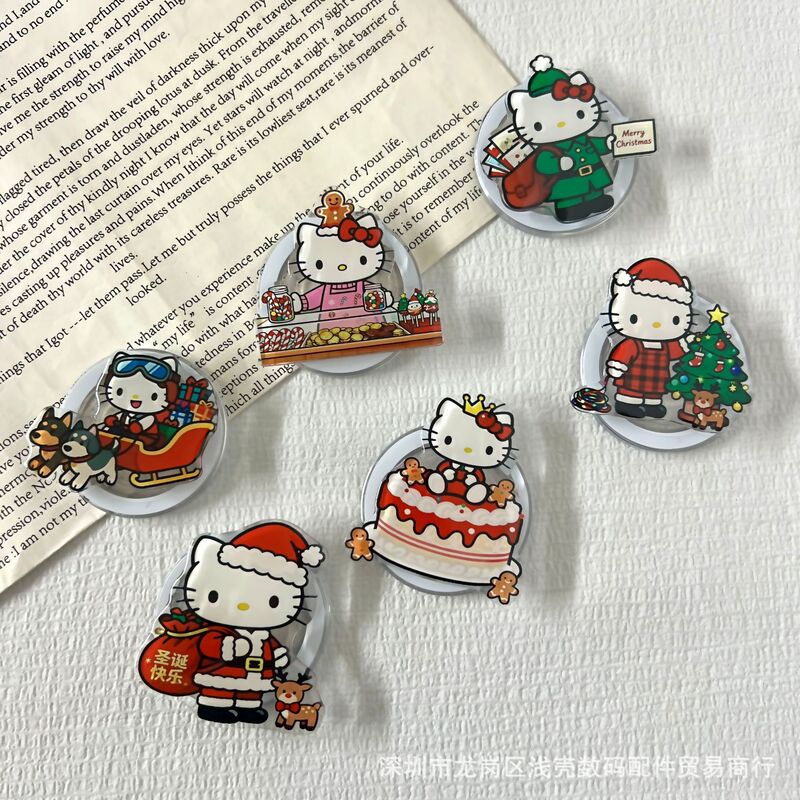 Glue Cartoon Kitten Super Cute and Super Textured Glue Magnetic Transparent Stand Lazy Person Chasing Drama Desktop Stand