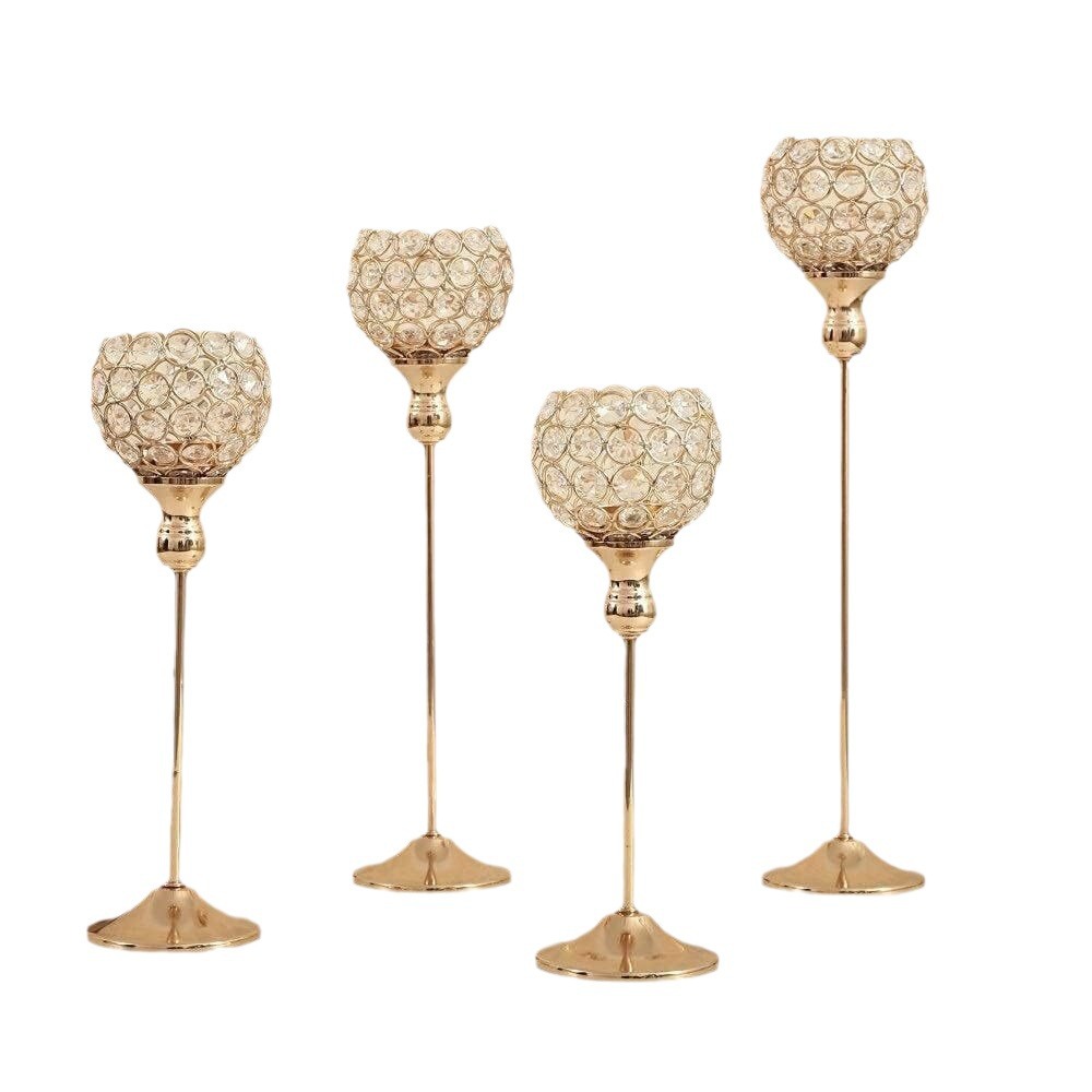 Decoración de boda pilar de hotel ventanas decoración adornos para el hogar props de boda camino guía vela dorada