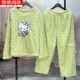 Pajamas Women's Autumn and Winter fleece-lined Thickened Coral Fleece Home Clothes Cartoon Cute Hello Kitty Warm suit Can Wear
