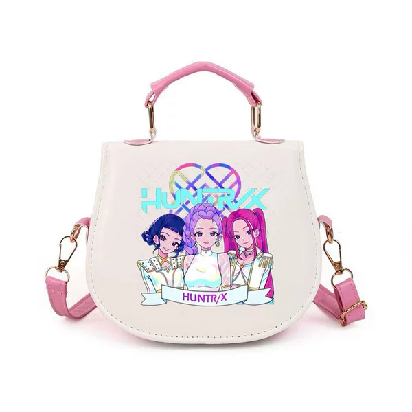 New cartoon anime trendy small bag for girls and children, kpop print PU crossbody cute little bag