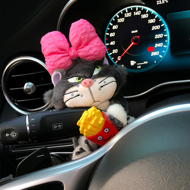 Automóvil control central limpiaparabrisas de mano pantalla de decoración muñeca adornos lindos muñecas de peluche juguetes accesorios para automóviles mujeres
