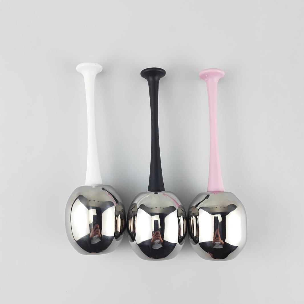Stainless Steel Ice Wave Ball Oval with Handle Facial Essential Oil Beauty Massage Ball Cold Compress Hot Compress Facial Massage Ball
