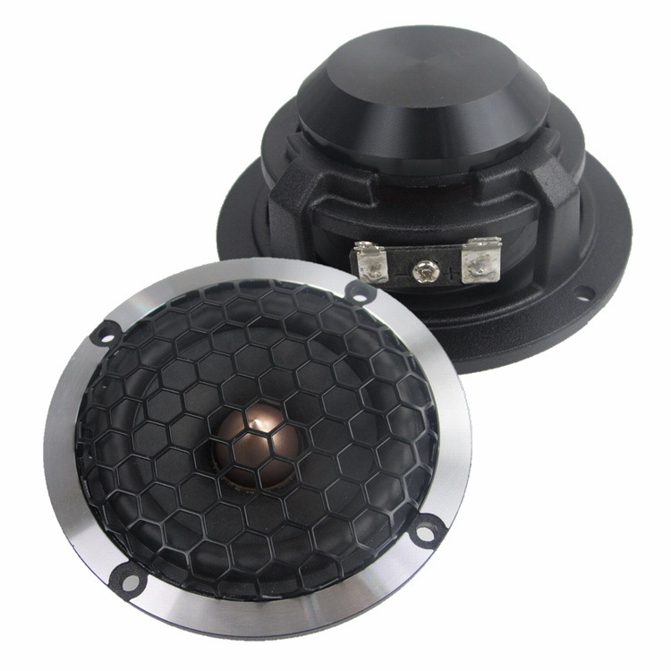 Nuevo soporte para lavabo de aluminio de 3,5 pulgadas, bala, altavoz de frecuencia completa de red hexagonal, altavoz de rango medio de automóvil de 3 pulgadas