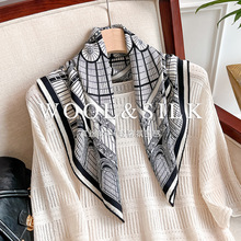 高级感简约真丝羊毛丝巾2025新款丝毛方巾小众时尚百搭丝毛披肩