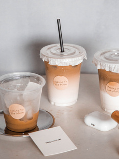 Internet Celebrity Coffee Milk Tea Cup Disposable Plastic Commercial Homemade Beverage Drink Packaging Takeaway Cup Water Cup with Lid